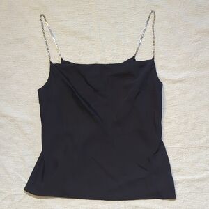 Sparkly-Strapped Black Top